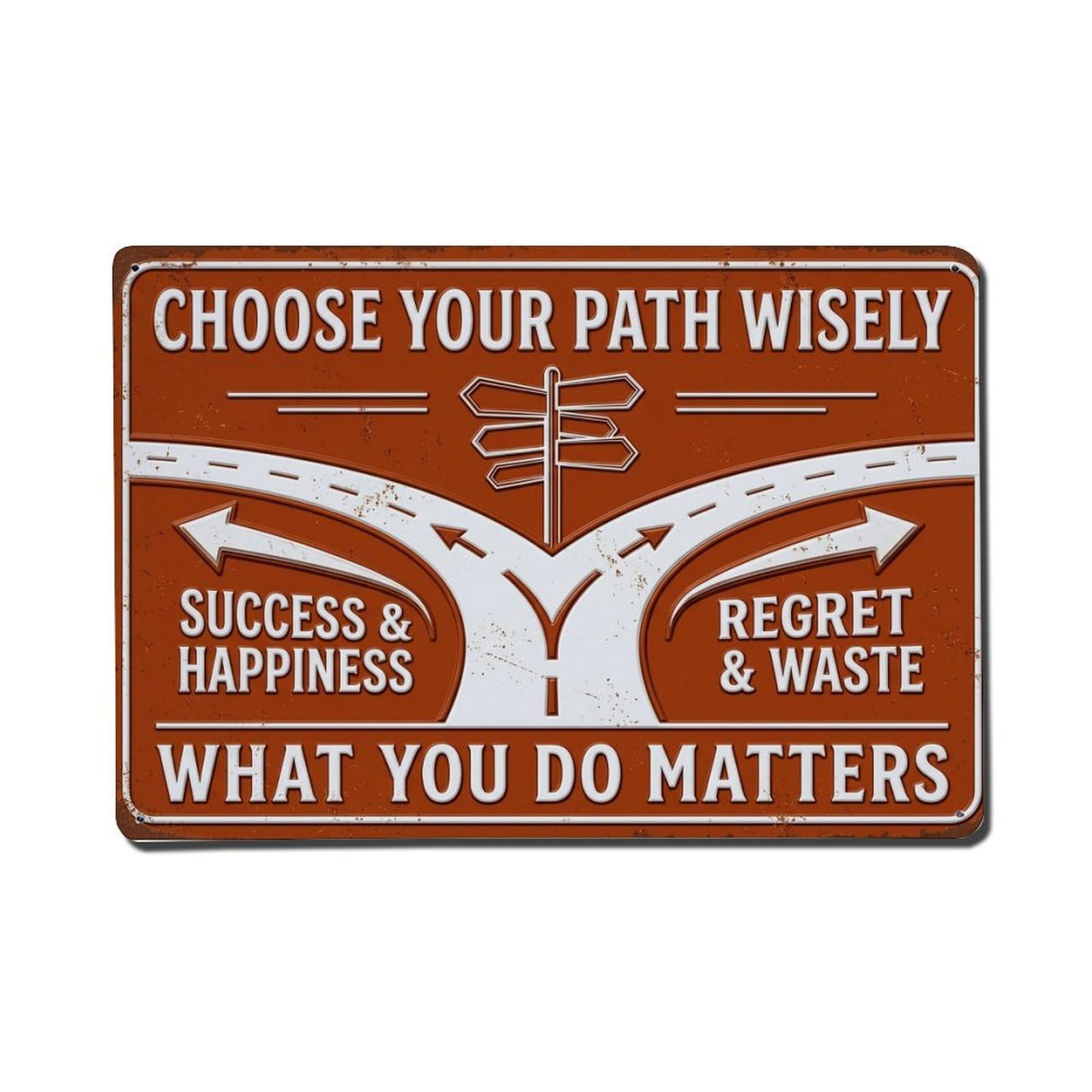 Wisely What Path Power Retro Motivational Slogans Metal Tin Sign Plaque Wall Decor for Cafe, Club Bar, Office, Home Garden Metal Poster 8x12Inch