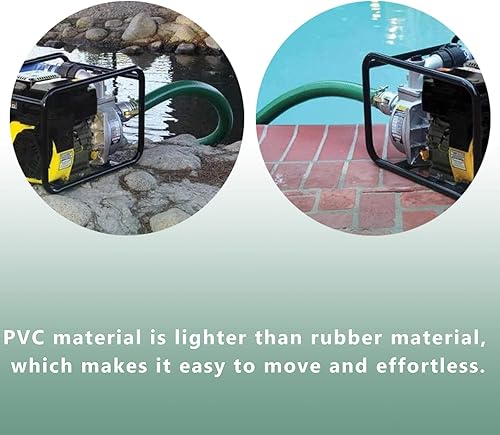 Miniatura 8 de Eastrans El kit de bomba de manguera de descarga incluye manguera de succión de PVC verde de 2 x 20 pies, filtro de succión de orificio redondo de