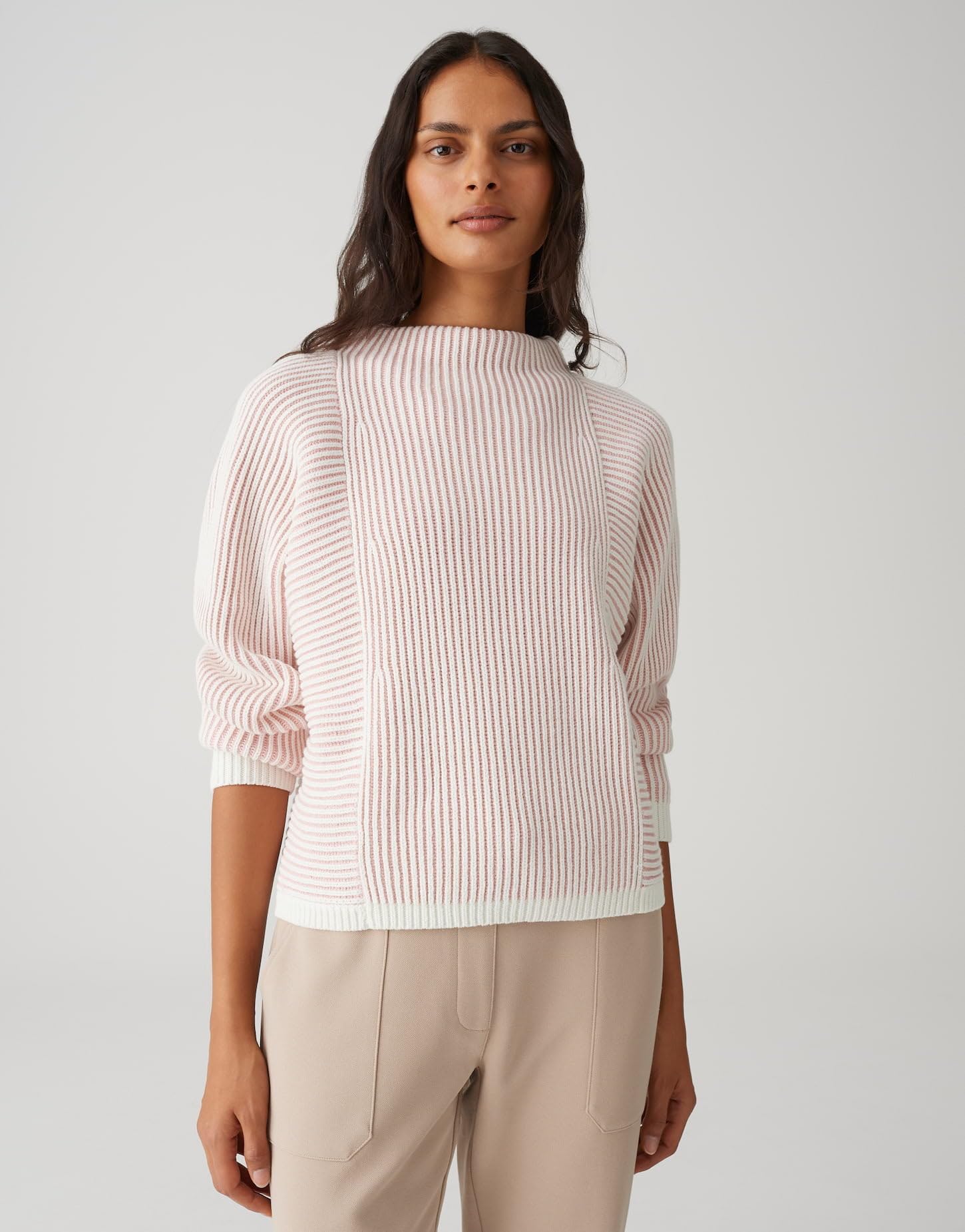 OPUS Damen Pullover | POZOLI Regular Pullover mit dynamischen Streifenstrick