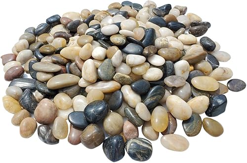 SINYUM 5 Pounds Aquarium Gravel River Rock - Natural Polished Decorative Gravel, Small Decorative Pebbles, Mixed Color Stones,for Aquariums,