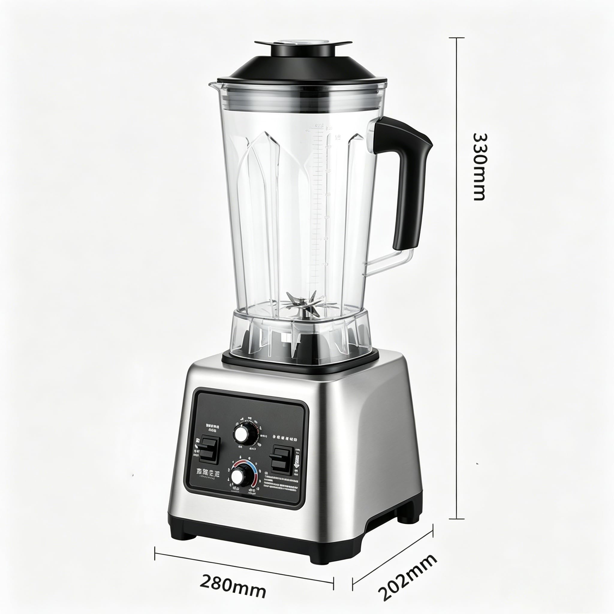 Blender do żywności 6000 W, szybkoobrotowy blender o pojemności 2,5 l z 8 ostrymi ostrzami i funkcją czyszczenia jednym kliknięciem, ekspres do smoothie 2 w 1 do koktajli, miksowania mrożonych napojów