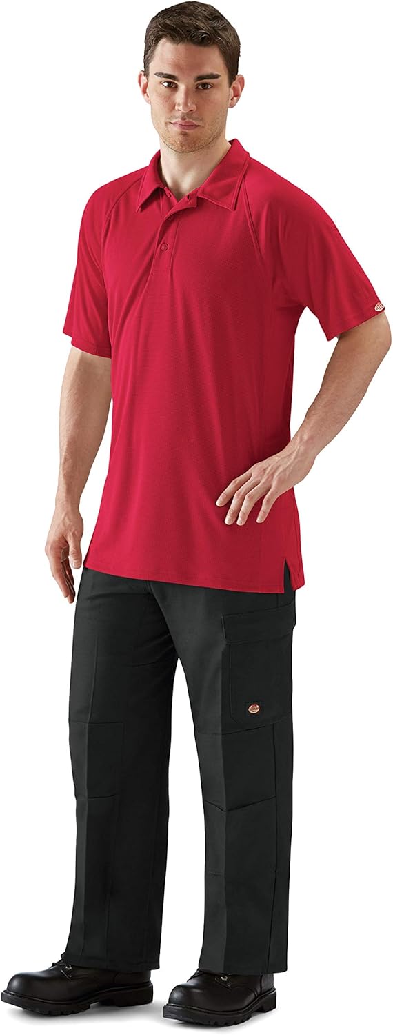 Red Kap Men's Big and Tall Big & Tall Active Performance Polo Shirt Small Red