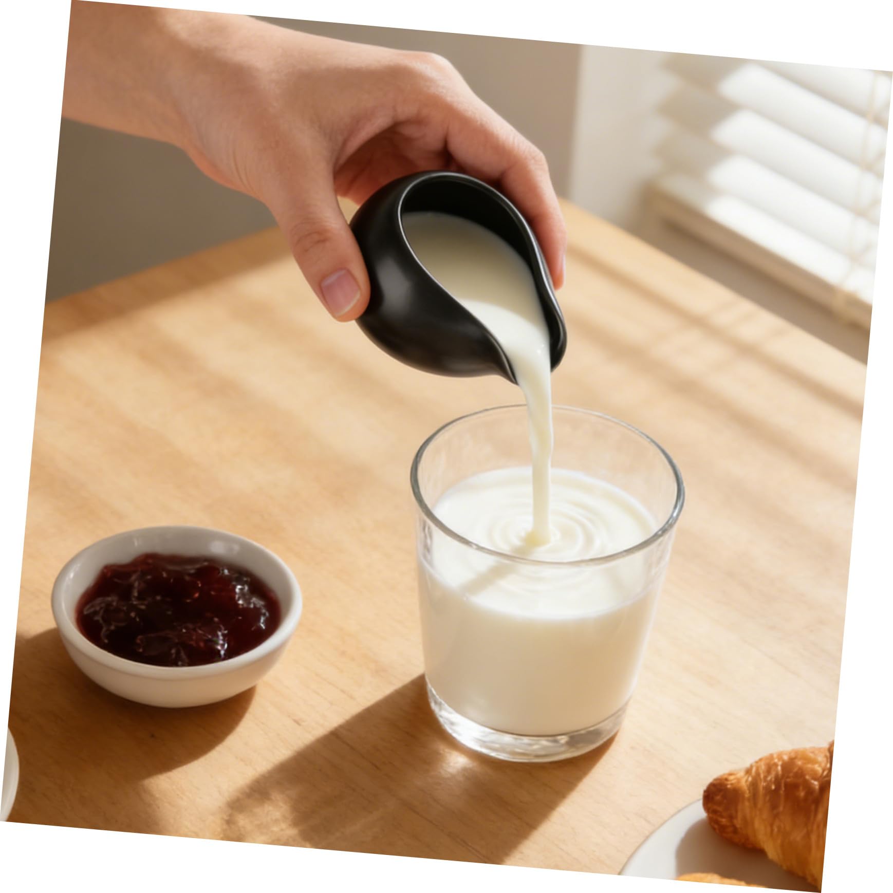 Ciieeo Jarra de Leche de Cerámica Vertedor Anti-Goteo, 3 Piezas Pequeñas para Salsa y Crema, Adecuado para Cocina y Presentación en Restaurantes