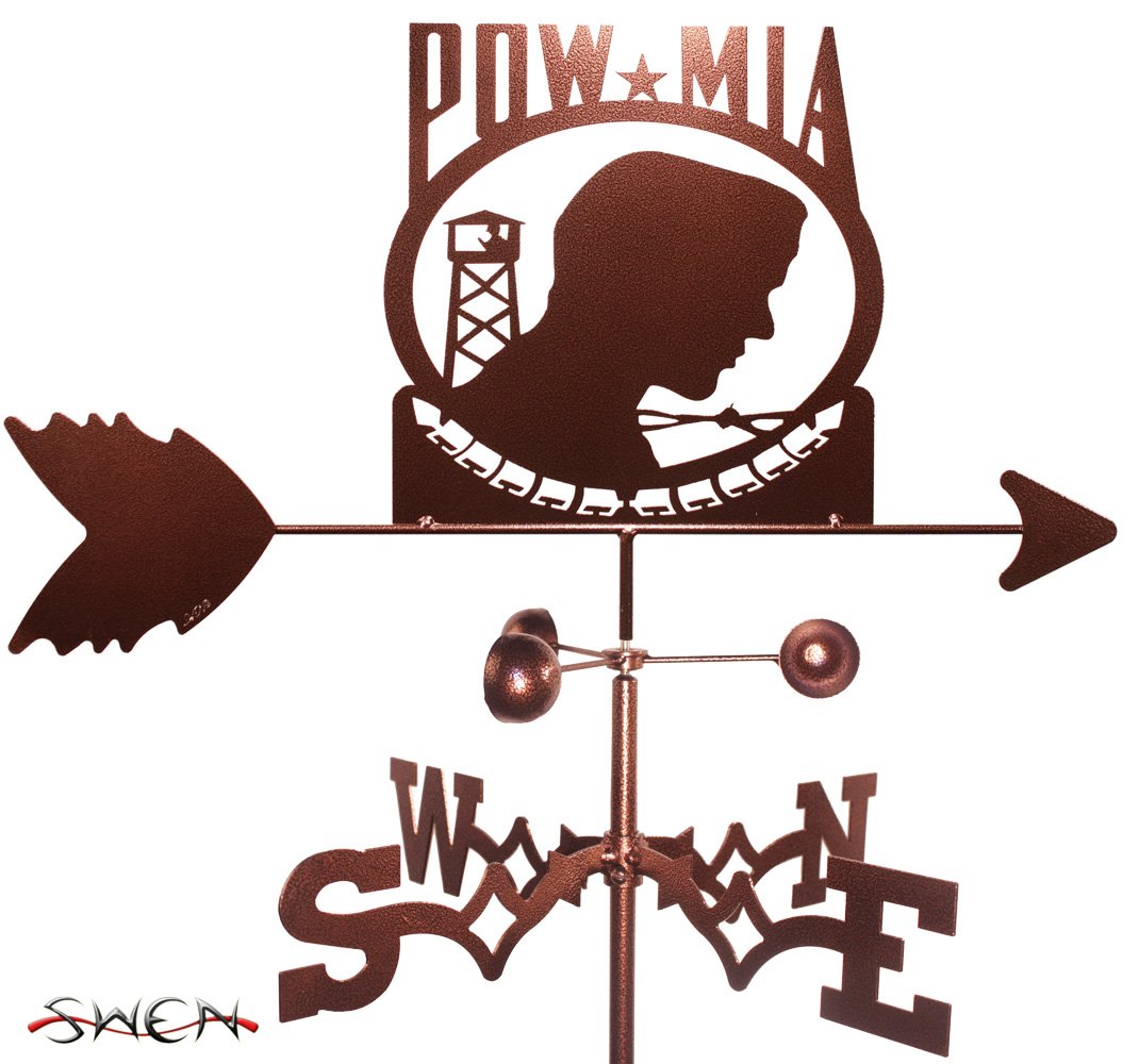 SWEN Products Armed Services POW MIA Flat Post Mount Weathervane ~New~