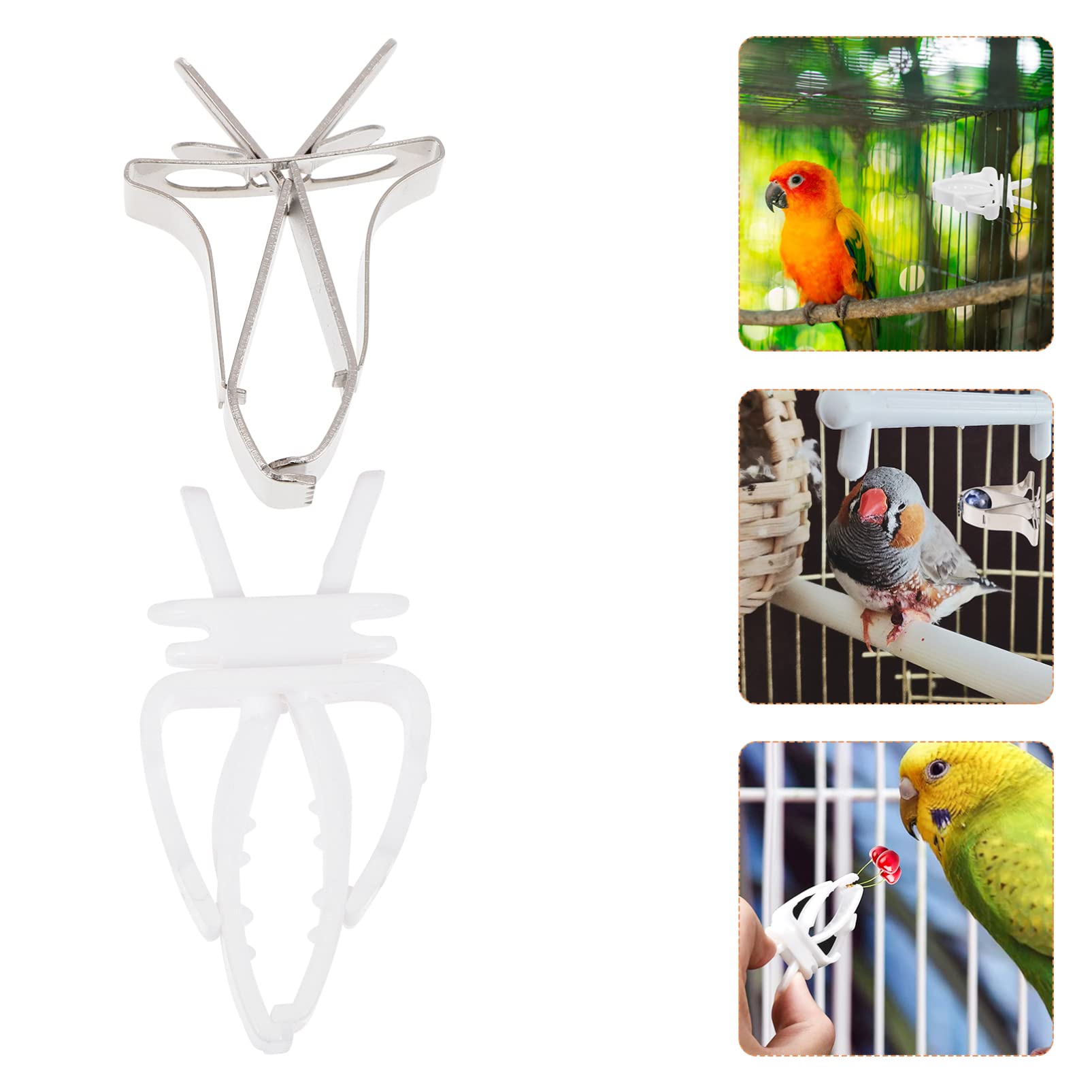 16 Pièces Porte-Fruits Légumes Oiseau Mangeoire pour Cage à Oiseaux Pinces à Légumes Fruits Perroquet Pince à Légumes pour Oiseaux Plastique Pince à Fruits Oiseau De Jade