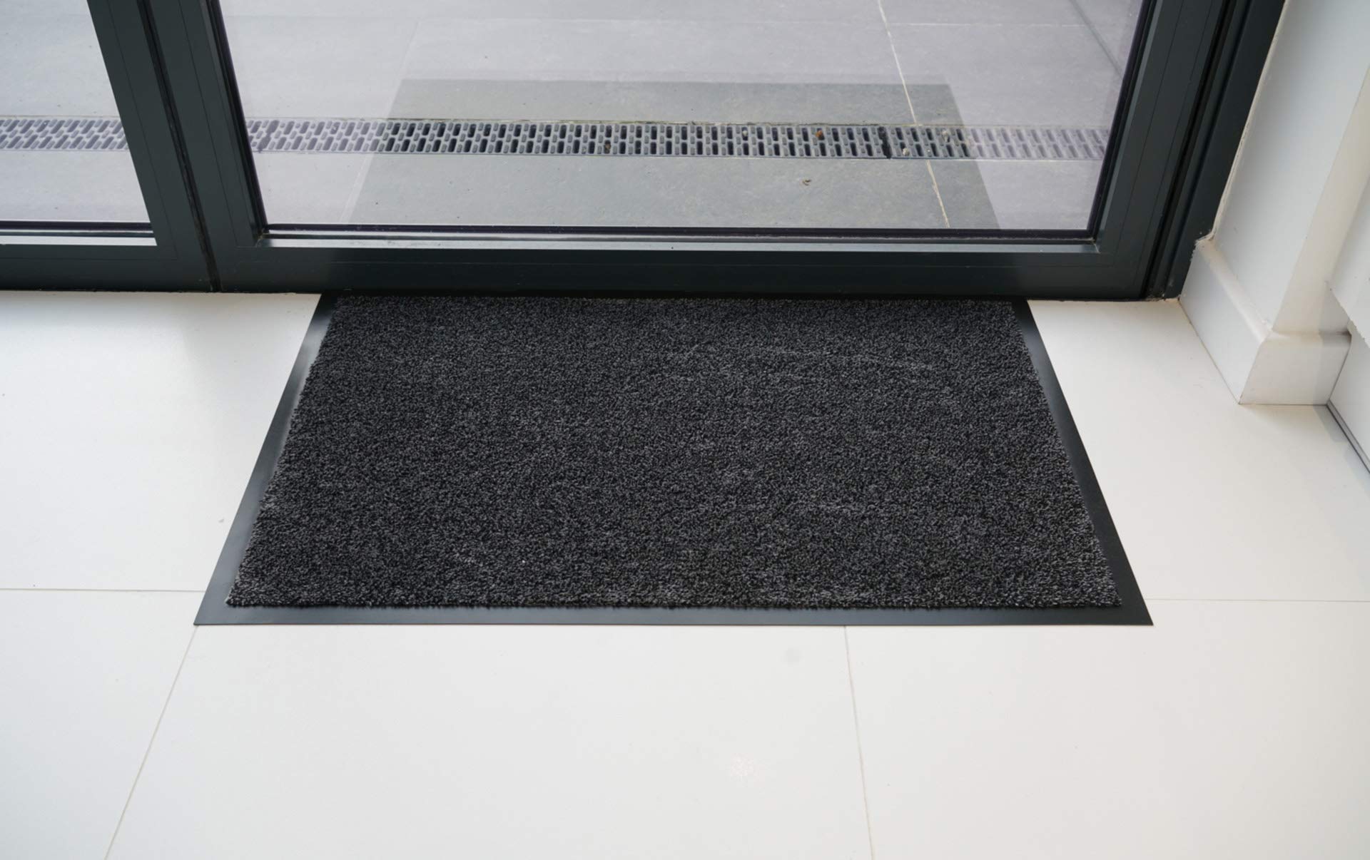 Serdim Rugs Tapis de Protection antidérapant avec Bords en Caoutchouc, Anthracite, 60 x 180 cm
