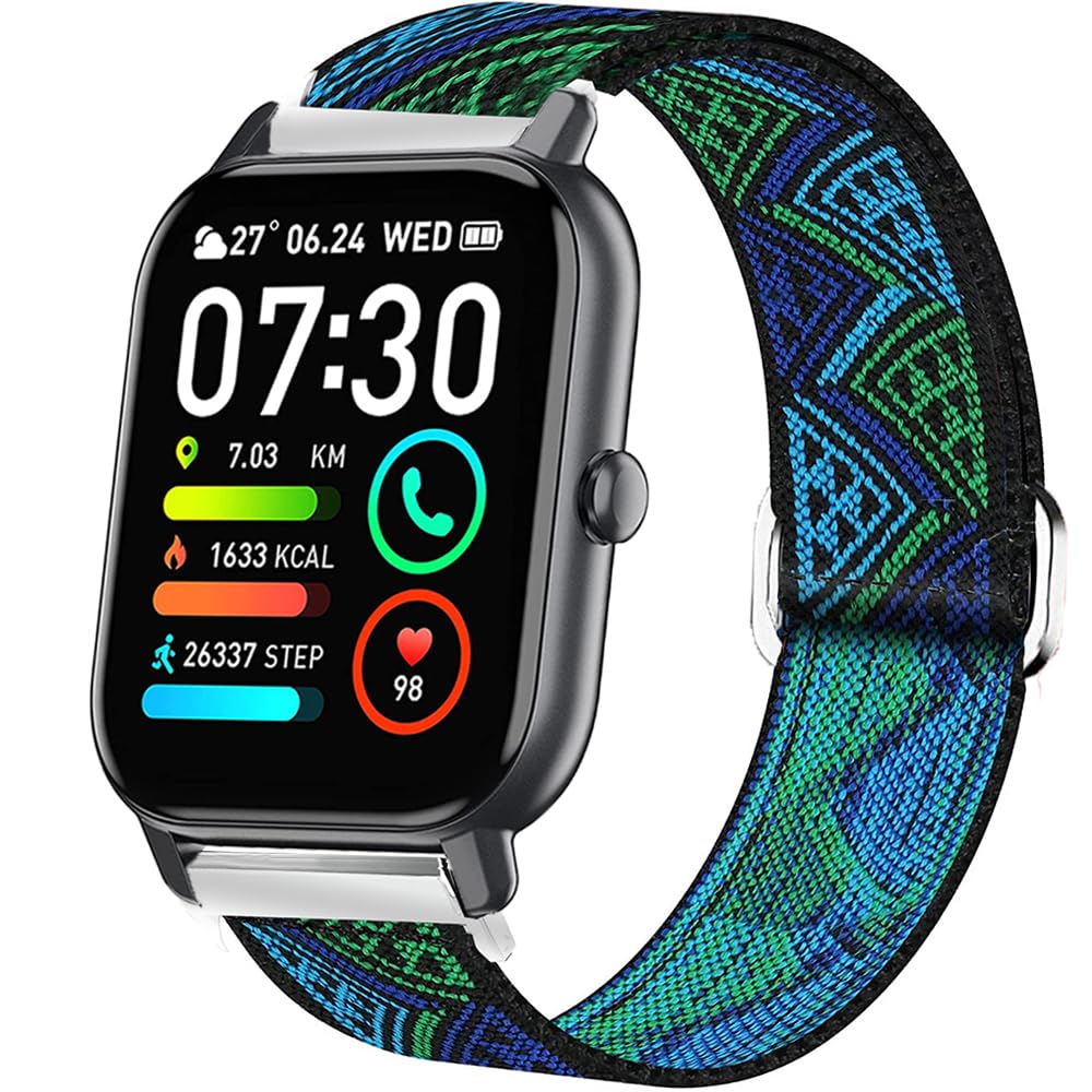 Blueshaweu For P66D Smartwatch 1.85 Inch Bracelet, Adjustable Fabric Bracelets, Soft and Stretchy Elasticity Replacement Strap for Aptkdoe P66D / Dotn P66D / Ddidbi P66D Smartwatch 1.85 Inch