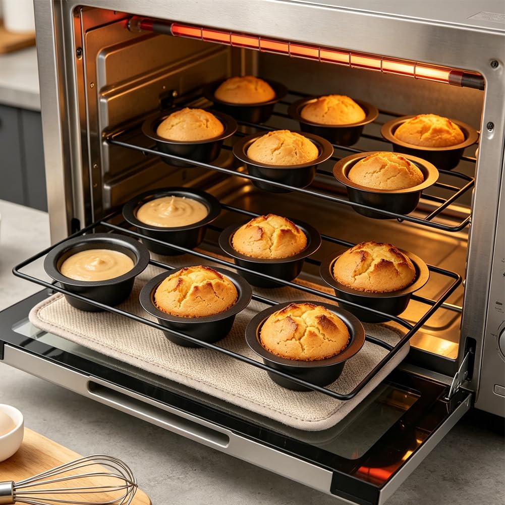 6 Tazas De Bandeja Para Hornear Muffins De Acero Cardón, Revestimiento Antiadherente Y No Tóxico Molde Para Muffins Para Hornear En Casa