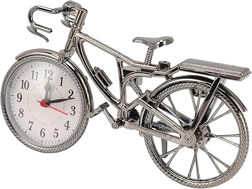 Miniatura 3 de ViaGasaFamido Vintage Bike Clock Lifelike Retro Desktop Alarm Clock for Home Office, Premium Compact Ornament Table Clock
