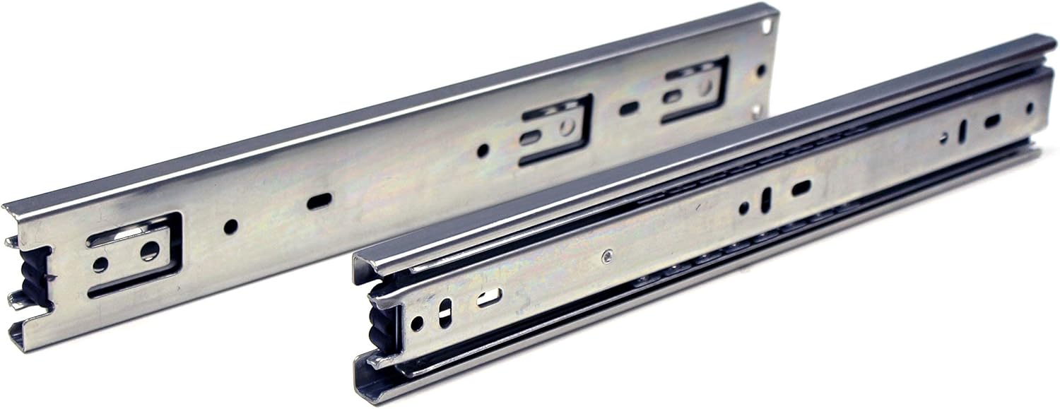 Berta (10 Pairs) 10 Inch Ball Bearing, Side Mount Heavy Duty Steel Material, 100 lbs. Load Rating, Full Extension Drawer Slides Hardware with Screws