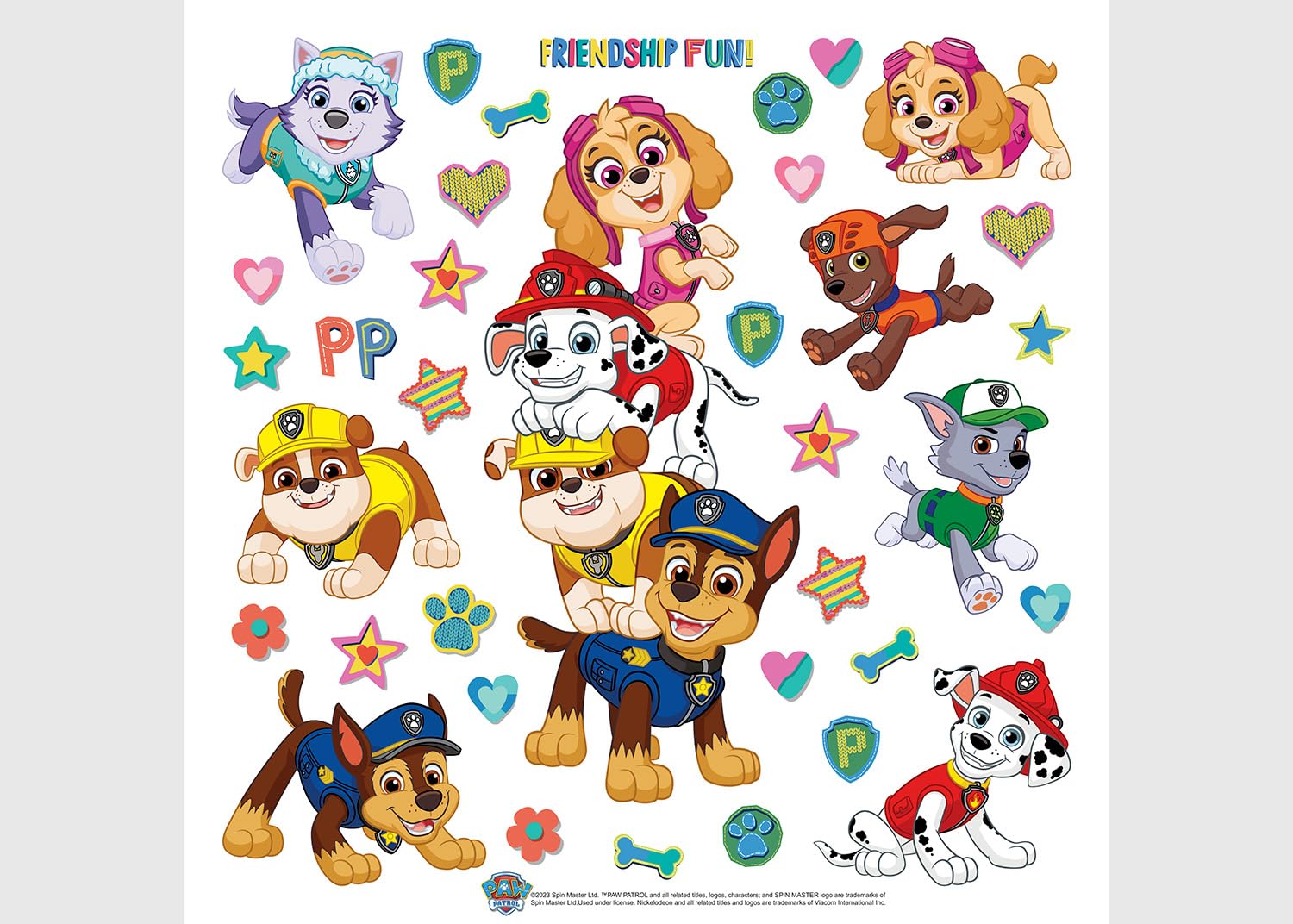 Paw Patrol Adesivi da Parete per Bambini, Adesivi Autoadesivi per Ragazzi e Ragazze, Decorazione da Parete di AG Design | 30 x 30 cm | ADKS 3842