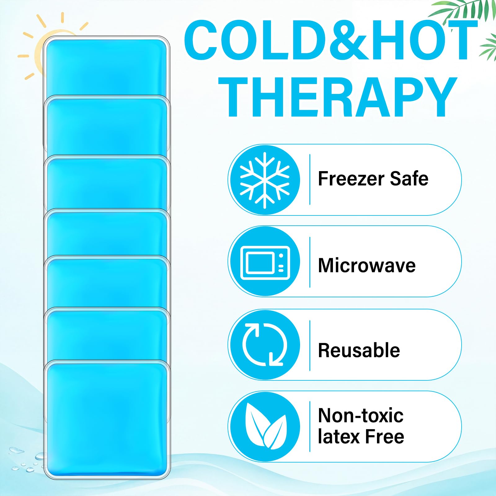 TrelaCo Wiederverwendbare Gel-Eisbeutel, Kältetherapie für Fieber, Weisheit, Zähne, müde Augen, Kopfschmerzen, heiße und kalte Gele, kleine Eisbeutel, Lebensmittelisolierung, Schönheitspflege