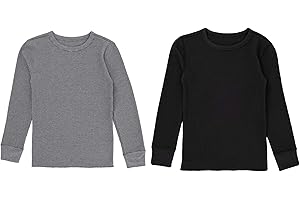 Boys' Premium Thermal Waffle Crew Top 2-Pack