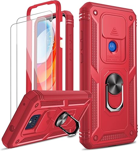 LeYi Funda para Moto G Play 2021 Funda Moto G Play 2021 con cubierta deslizante para cámara + 2 paquetes protector de pantalla, funda de teléfono de