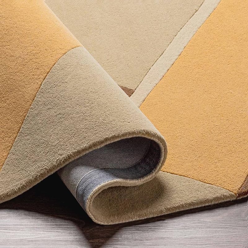 Image of Embossed Handmade GH Wool Thick Geometrical Carpet is a Stylish and Practical Addition to Any Living Room 8X12