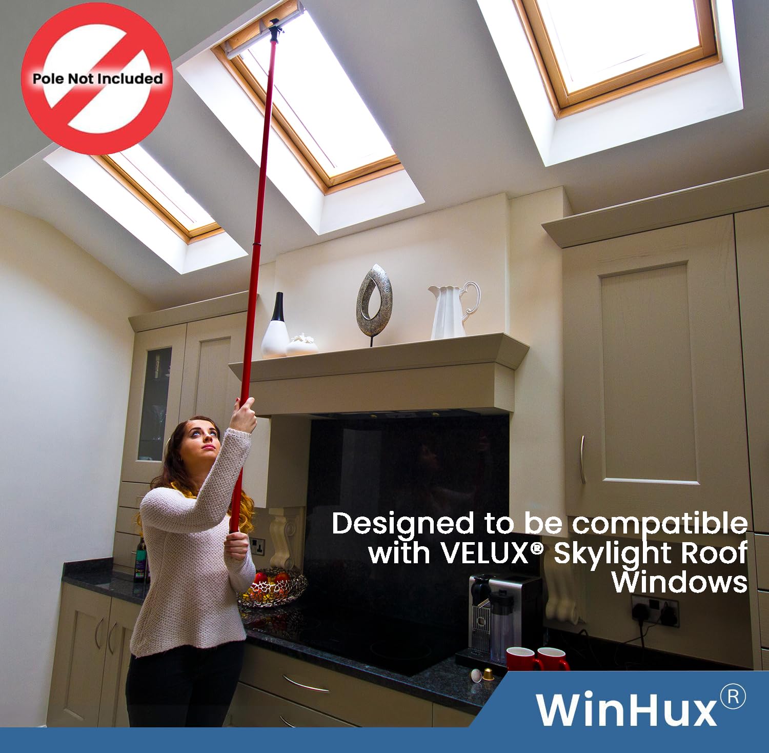 WinHux Spare Hook for Telescopic Extendable Window Opener Pole Rods, Replacement Skylight Hook (No Blind Control) - Image 4