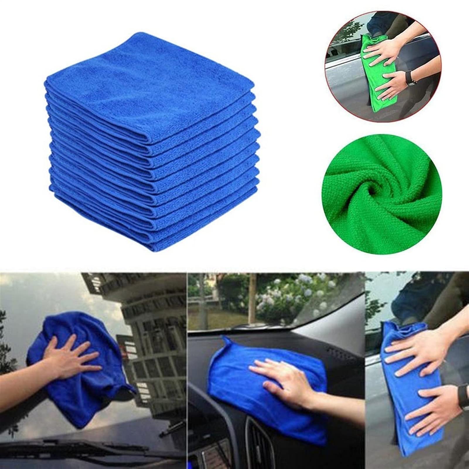 asciugamano asciutto 10 pezzi asciugamano in microfibra per lavaggio auto extra morbido panno per asciugatura per pulizia auto panno per la cura dell'auto dettaglio asciugamano per lavaggio auto (Co