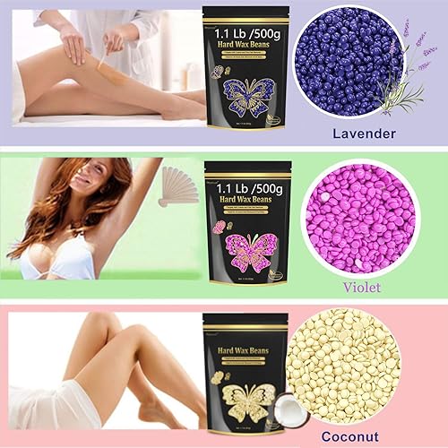 Miniatura 4 de Cuentas de cera para depilación, granos de cera dura sin dolor de 1.1 libras para bikini, cara de ceja, cuentas de cera para piel sensible en casa,