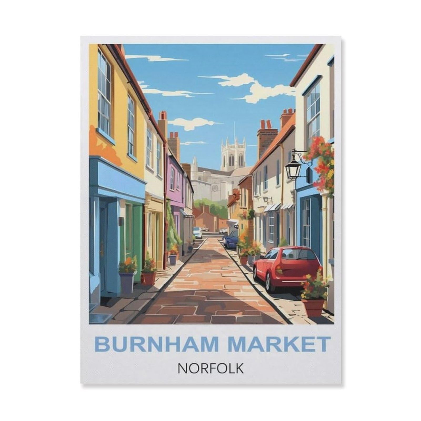 Plaque en fer Burnham Market 30x40cm, idée décoration Noël et cadeau