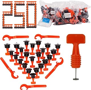 Tile Leveling System 1/16" Kit Reusable, 250pcs Tile Leveler Spacer, 500pcs 1/12" Tile Spacers and 5pcs Special Wrench, Tile Installation Tool Kit for Building Walls & Floors