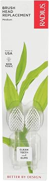 RADIUS Replacement Toothbrush Heads, Medium Bristles, 2-Count, Improve Gum Health & Reduce Gum Issues, Pack of 1