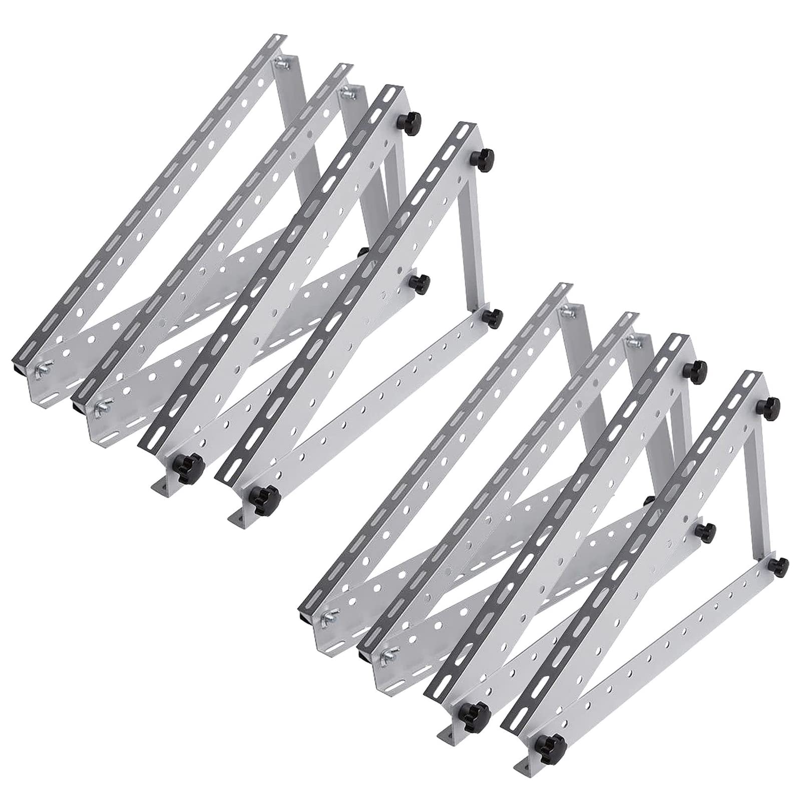 Kit di staffe di montaggio regolabili per pannello solare inclinabile – Sistema di supporto in lega di alluminio per pannelli da 250 ~ 300 W, ideale per tetto/barca/superfici piane, 2 paia
