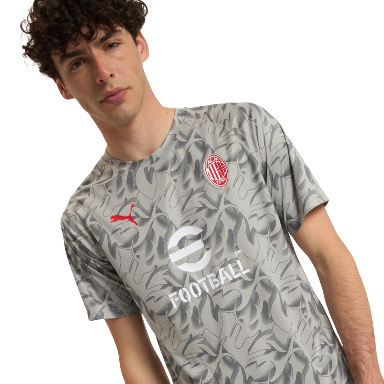 A.C. Milan - Maglia Prematch, Maglia Gara Pre-Partita, Stagione 2025/2026, Prodotto Ufficiale, Adulto