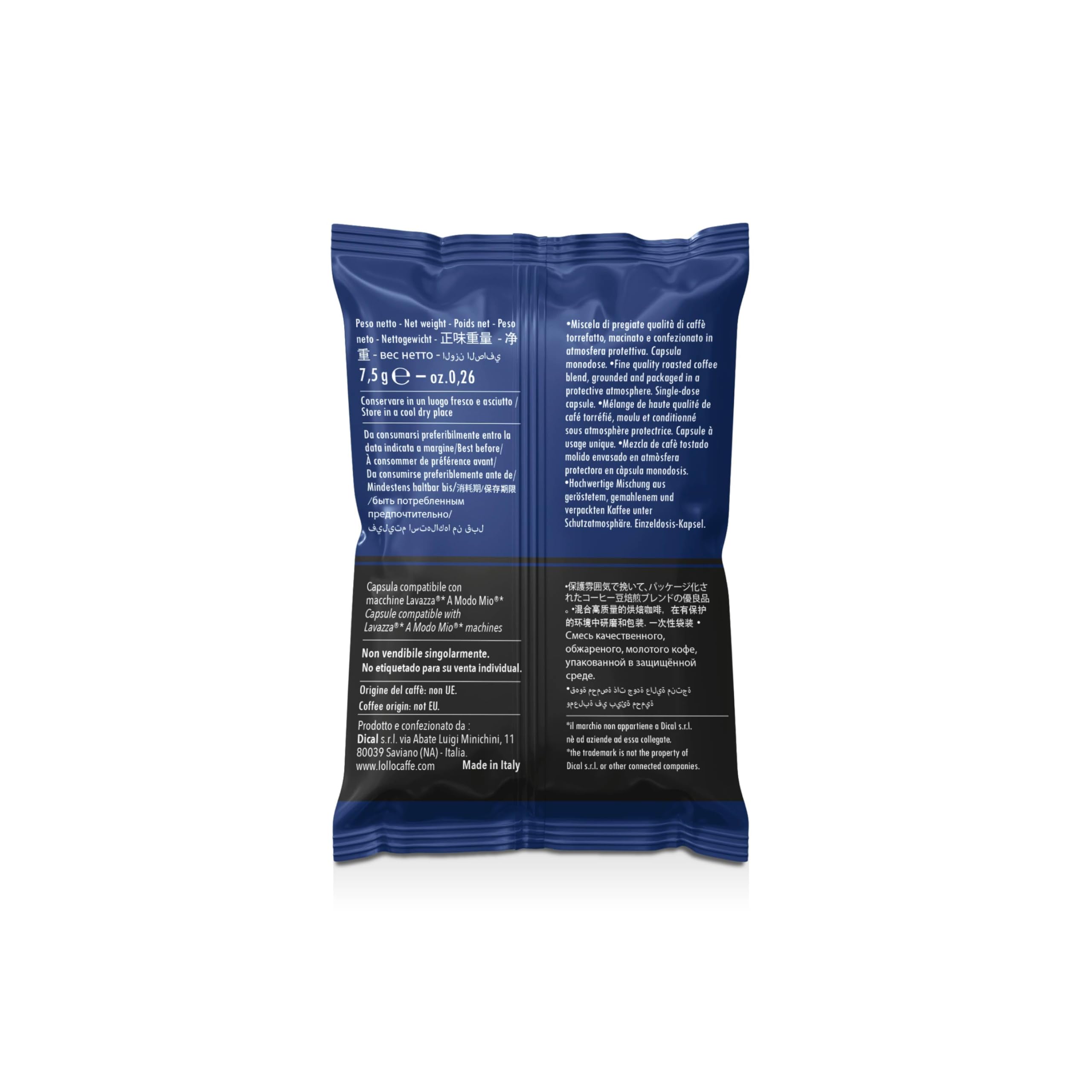 200 Capsules Lollo Noir Café Compatibles Lavazza A Modo Mio – Mélange Intense
