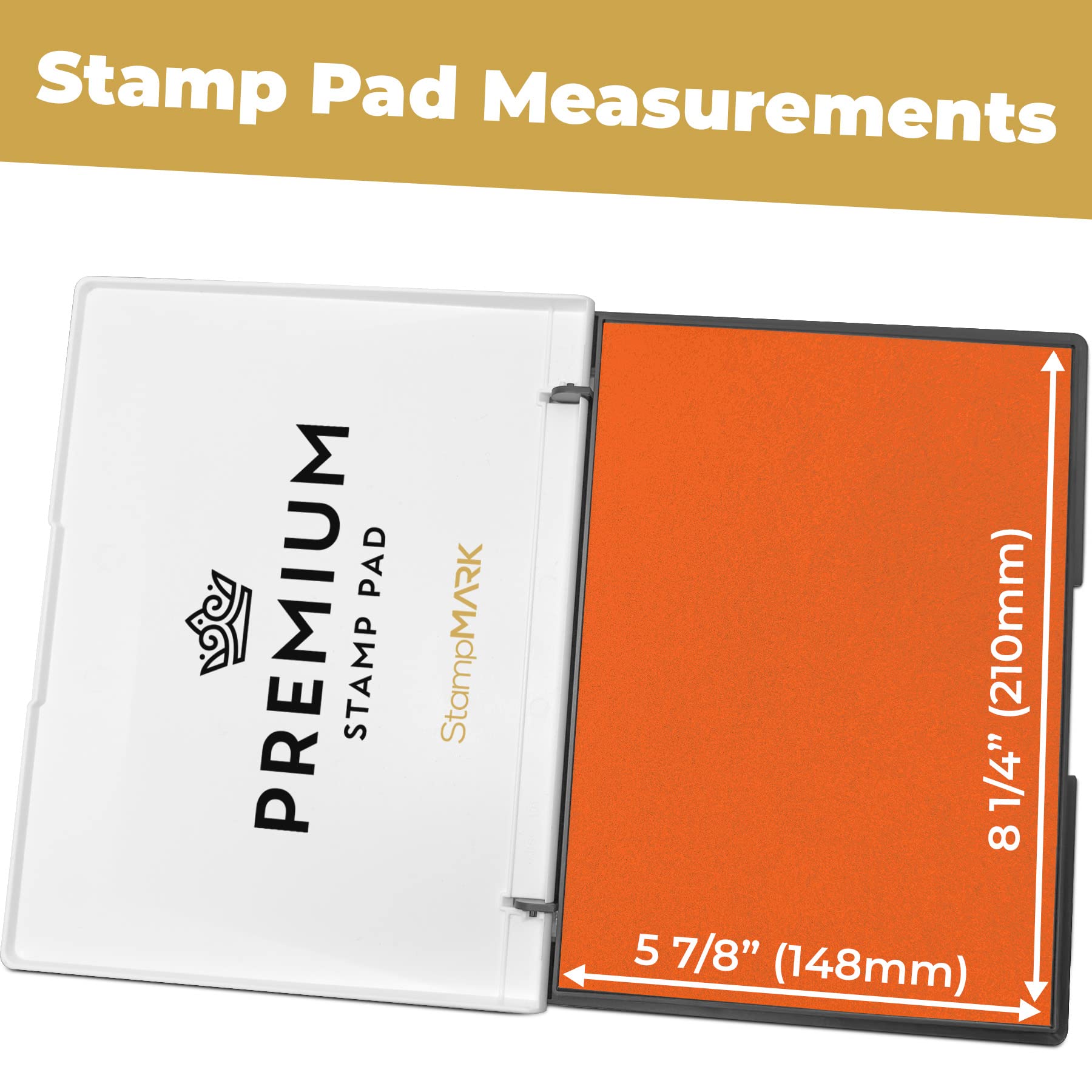 StampMark Almohadilla para sellos de tamaño extragrande, color naranja, elige entre 15 colores de tinta