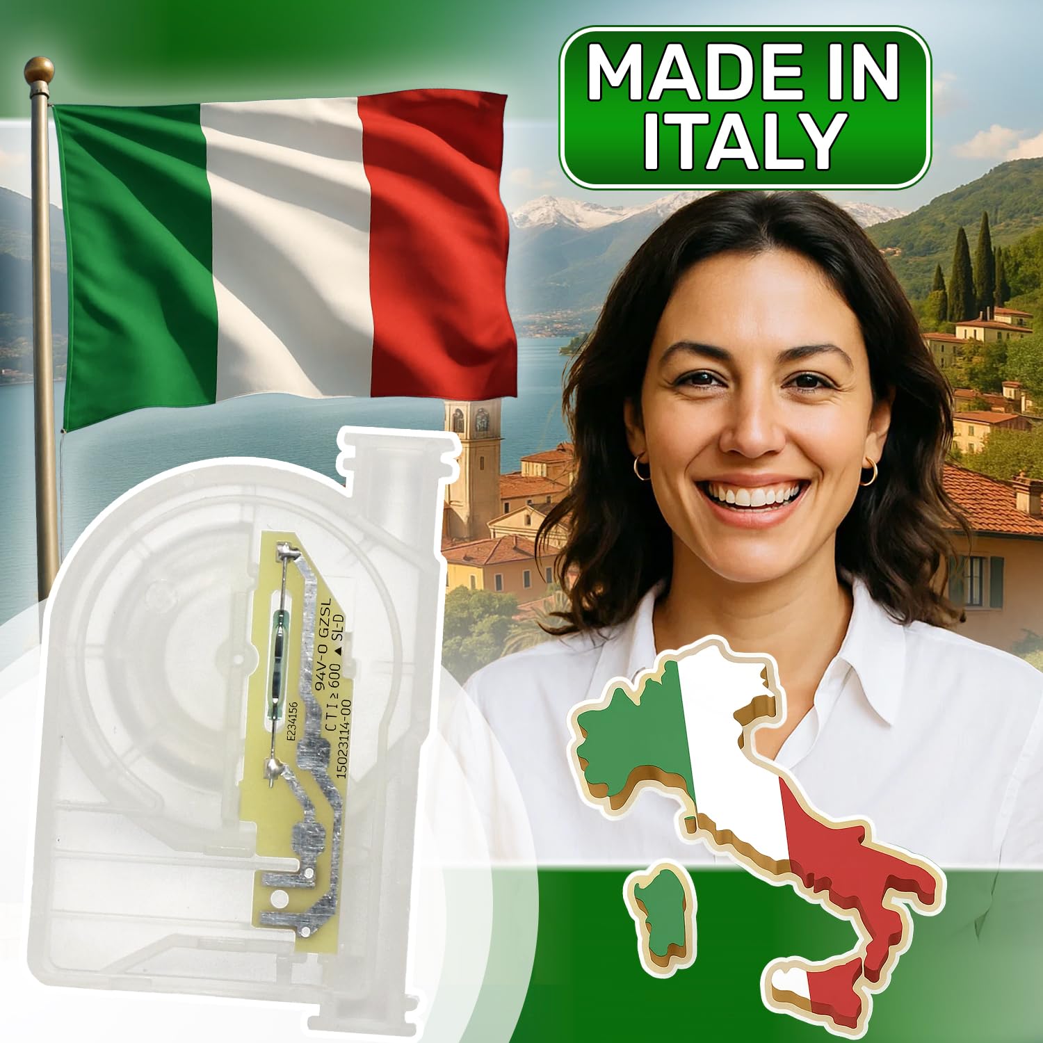 ONIX TECH Durchflussmesser für Spülmaschine mit Originalcode 00611317 611317 Reedkontakt für Spülmaschine für Bosch für Siemens - Made IN Italy - Garantie 5 Jahre
