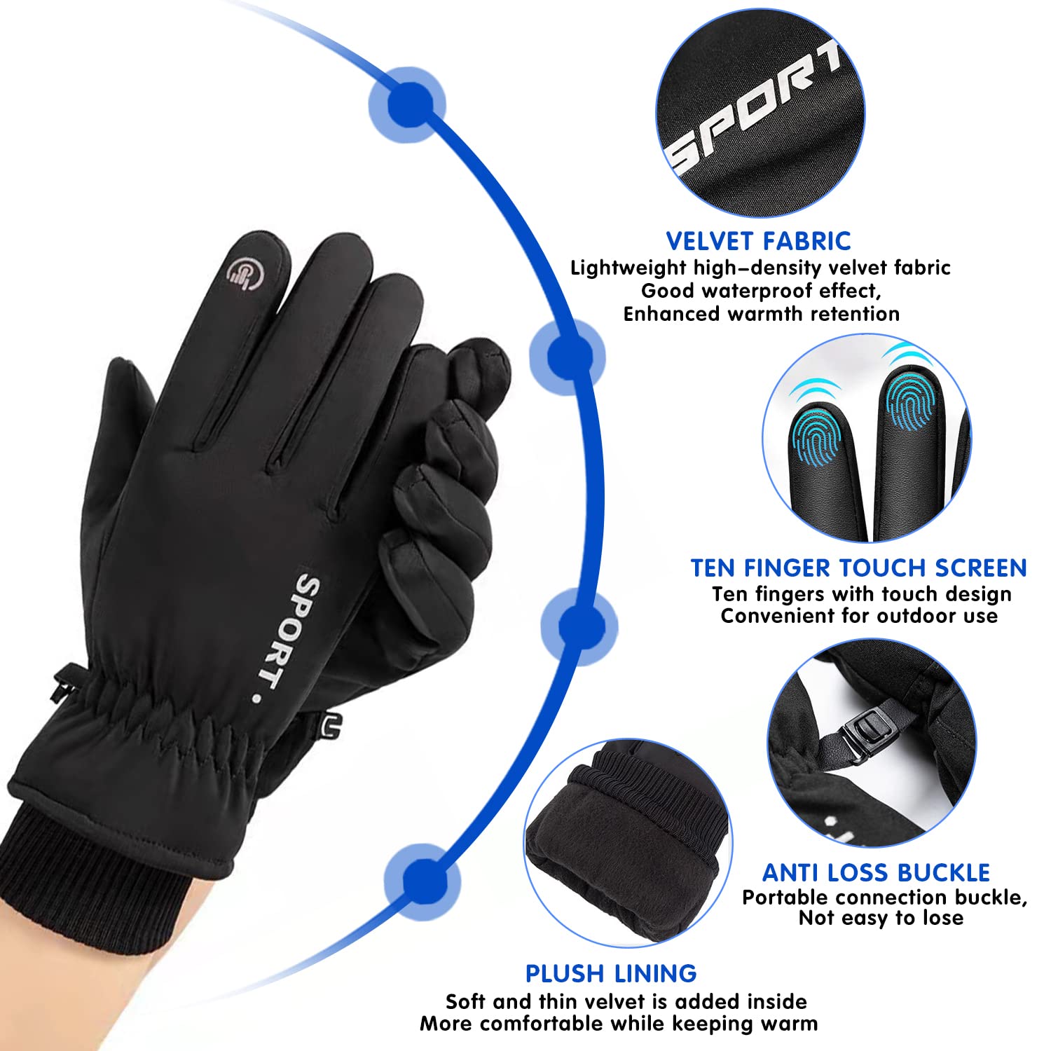 Gant De Cycliste Decathlon Gant Velo Homme 1 Paire De Gants à écran Tactile, Gants Chauds Et épais En Hiver, Gants à écran Tactile Antidérapants, Gants Coupe-vent Pour Sports De Plein Air