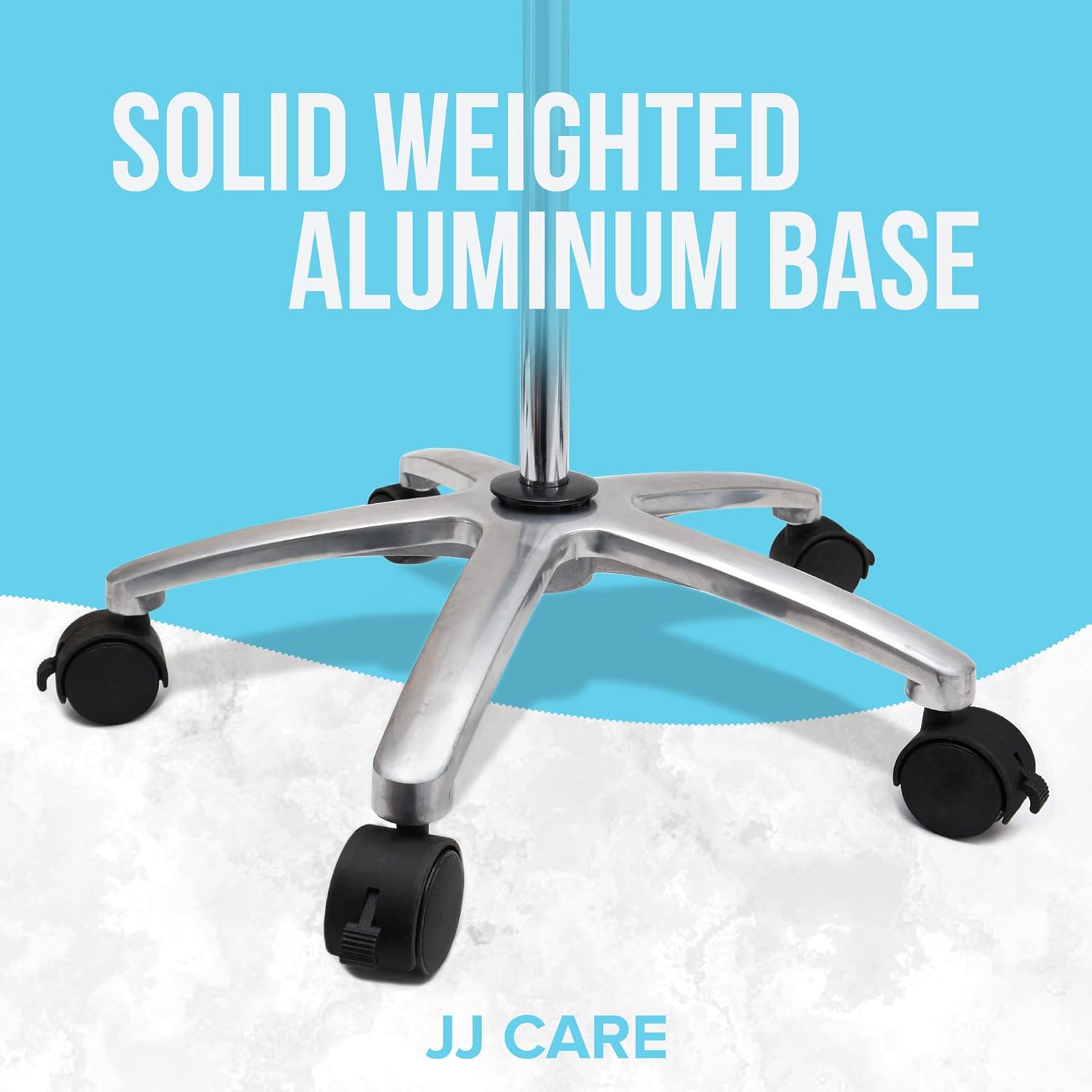 JJ CARE IV Pole with Wheels - IV Stand with Heavy Duty Aluminum Base - Portable Pediatric IV Pole Durable Chrome Steel with Locking Casters : Industrial & Scientific