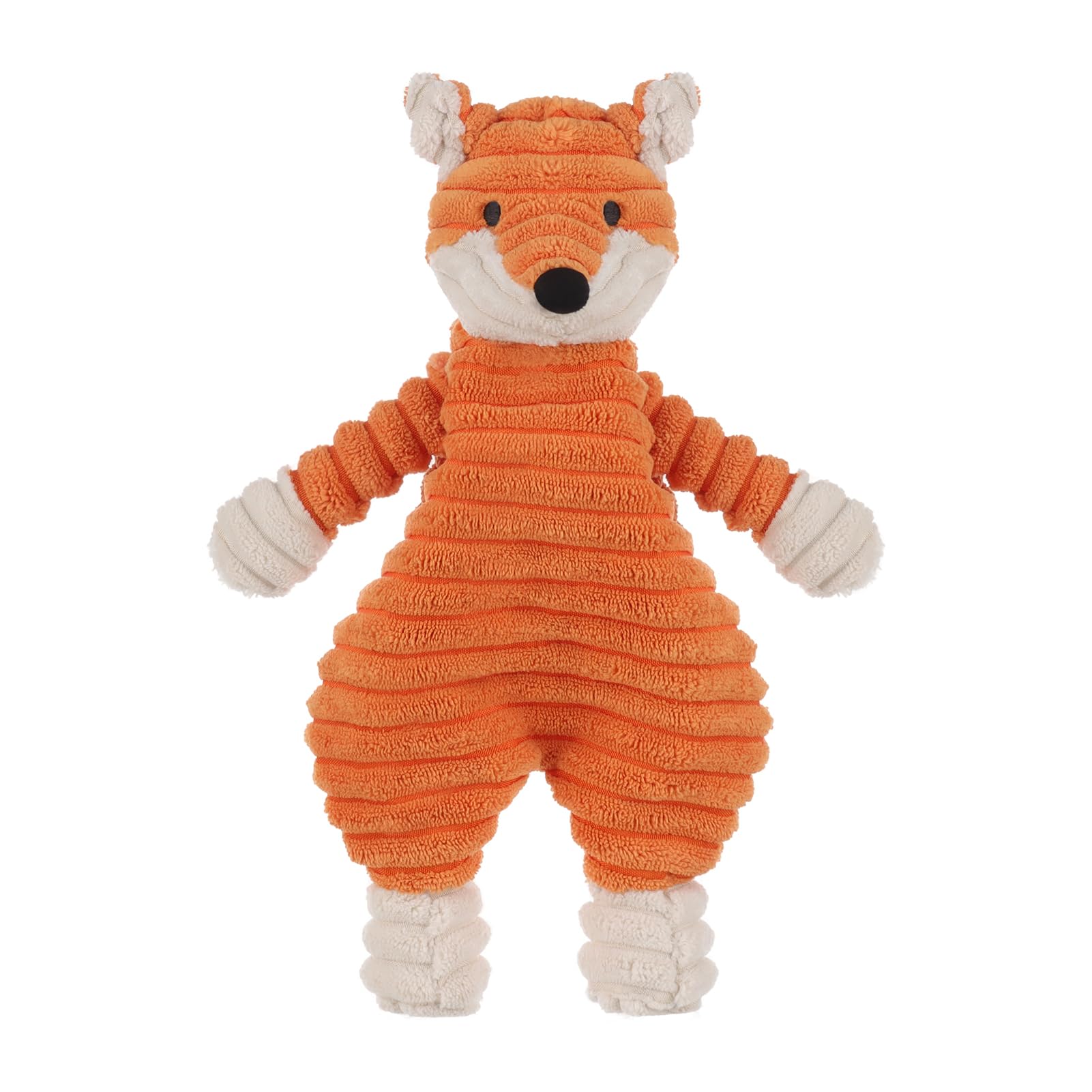 Apricot Lamb Corduroy Fox Soft Baby Comforter for Infant and Toddlers, Cute Security Blanket for Babies, Orange Loveys 10 Inches for Baby Boy and Girl