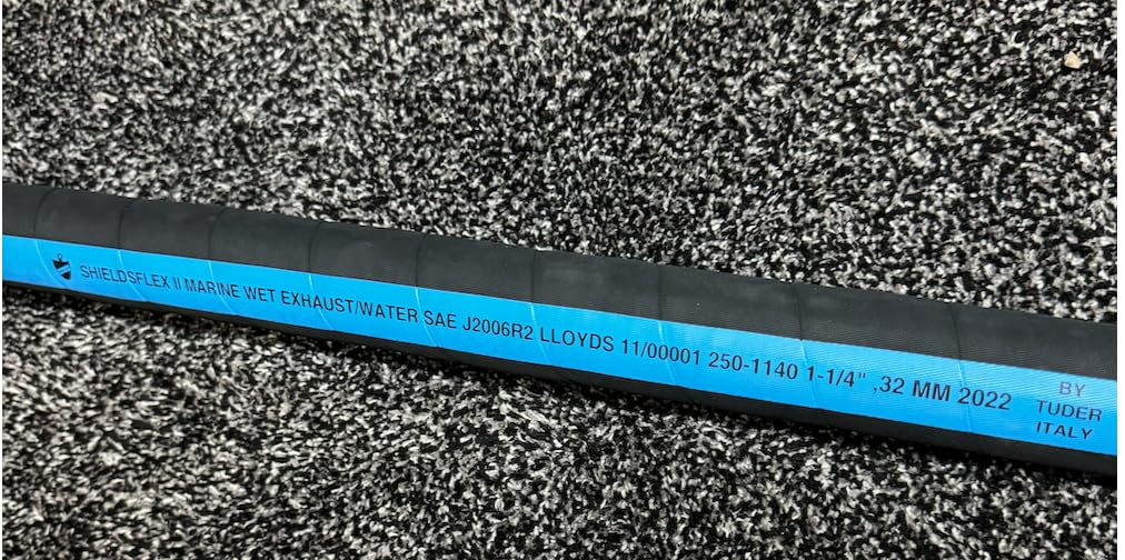 1-1/4" 250 Series Hardwall Water/Exhaust Marine Hose with Wire Shieldsflex II 116-250-1141 (20' feet x 1-1/4")