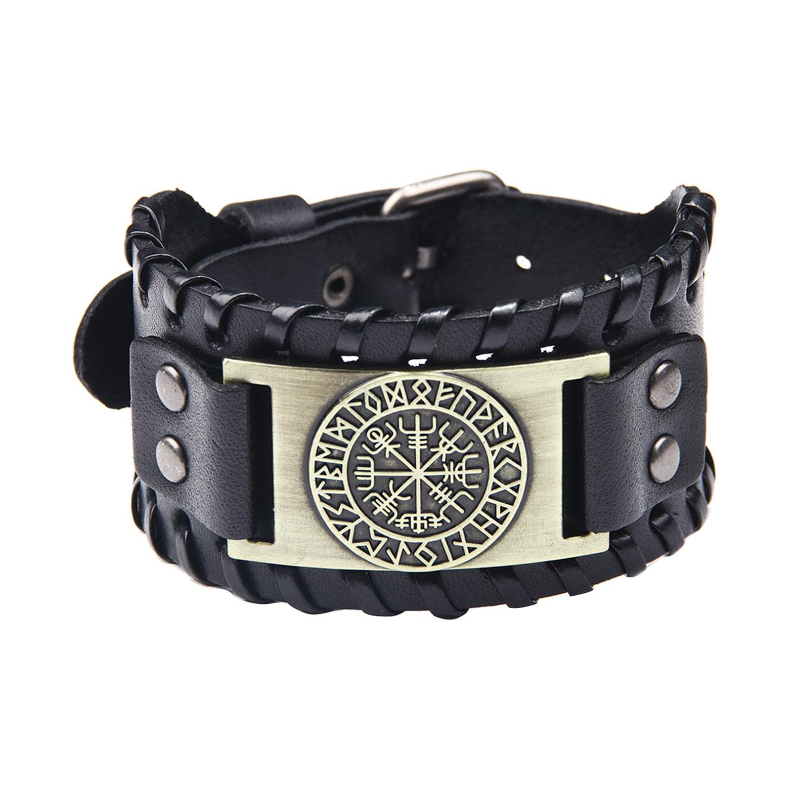 TISHITA Pulsera para Hombre de Cuerda Pulsera de Cuero Brazalete