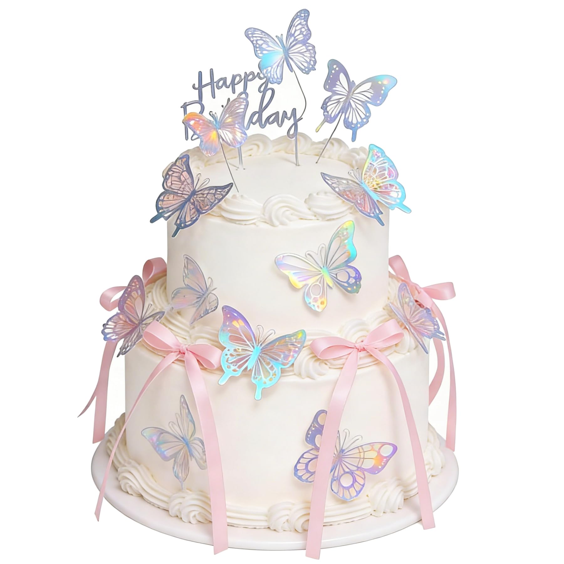 MeCids 23 Pack Bow Cake Toppers Pink Ribbons Bows and - cake decorating supplies | Mubboo