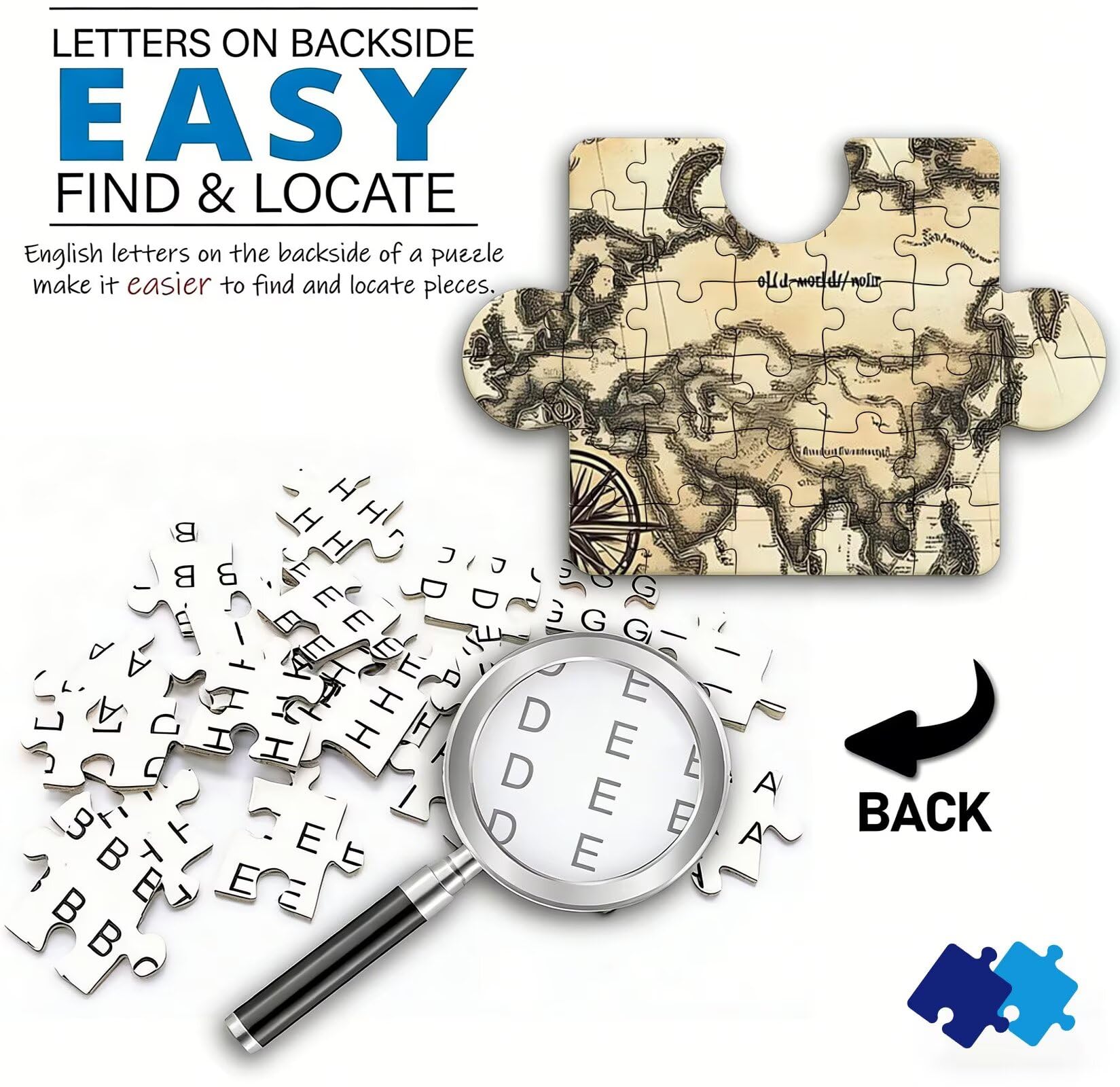 Retro mapa Puzzle 6000 Piezas Adultos, Rompecabezas con Letras en la Parte Posterior - Piezas que Encajan Perfectamente, Reto de Concentración, Regalo para mujer y Decor Hogar, 179.5 x 105.5 cm w0-192