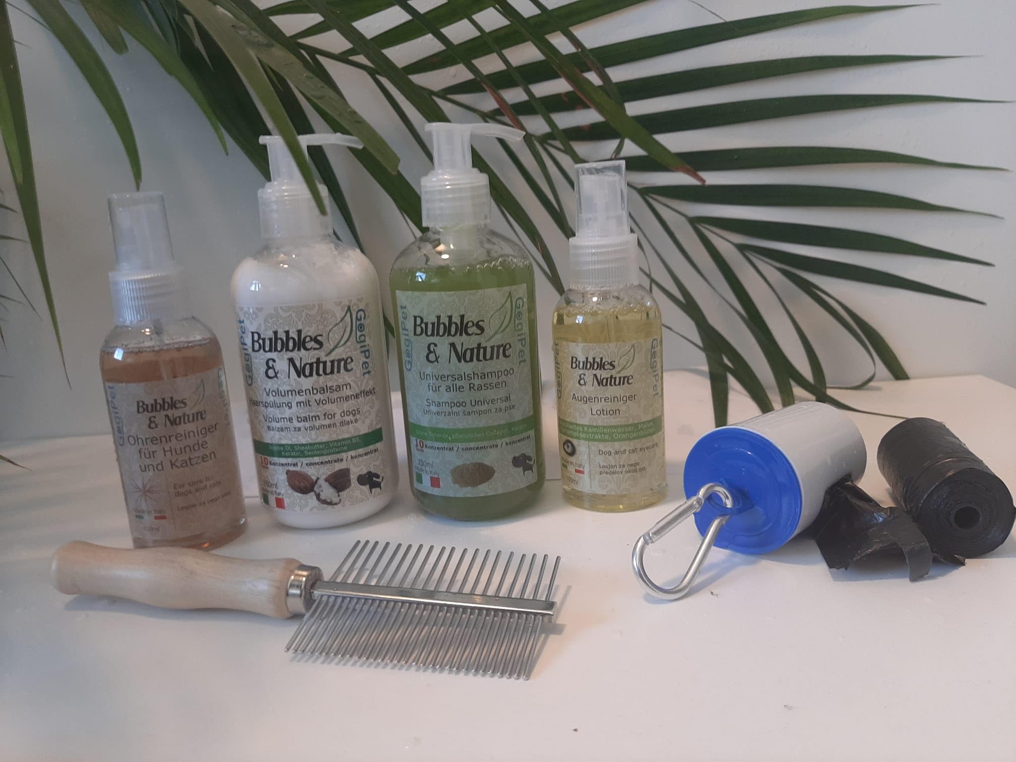 GogiPet Bubbles & Nature Hundepflege-Set | Hundeshampoo, Balsam, Kamm & mehr