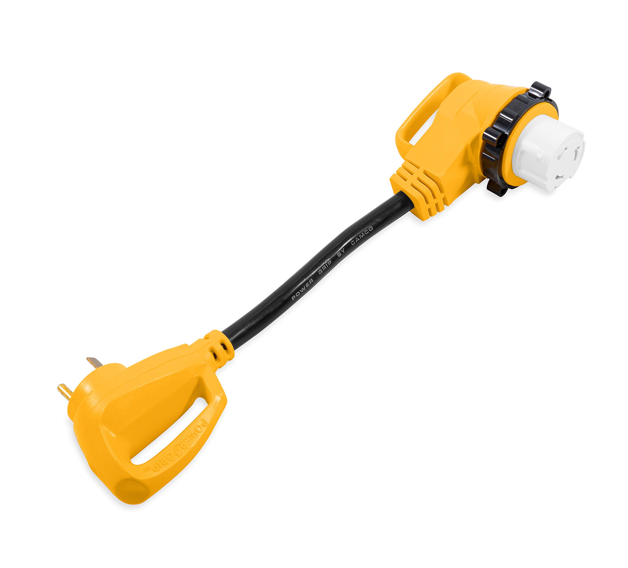 Photo 1 of Camco Power Grip 18" Locking Dogbone Adapter | 30AM/50AF 90-Degree Locking (21054) Frustration Free Packaging