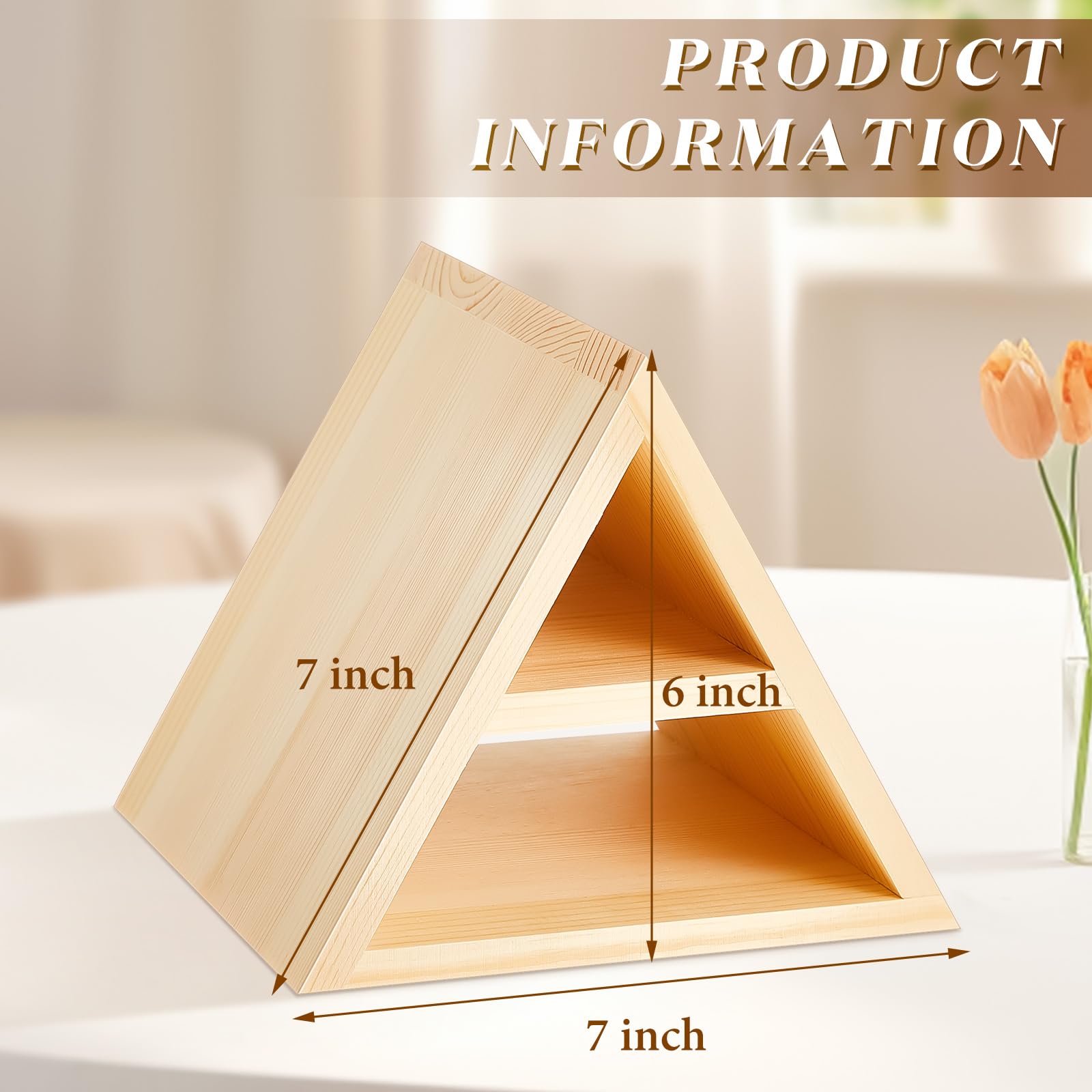 Wooden Triangle Book Holder Stand For Page Rest, Portable Sturdy Bookshelf Home Decor For Textbooks Xmas Gifts For Readers Teachers Writers