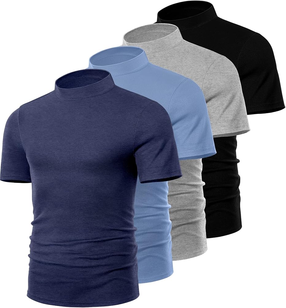 メンズウェア FOUR STACK LOGO MOCK NECK SHIRTS Amazon.com: Ficerd 4 Pack Men's Mock Neck T Shirts, Short Sleeve