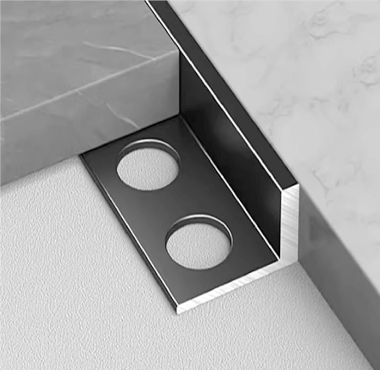 L-Shaped Aluminium Tile Trim, 90cm Metal Edge Guard for Floor & Wall Protection, 3pcs Gray Profile (0.47in/1.2cm), Durable Finishing Solution