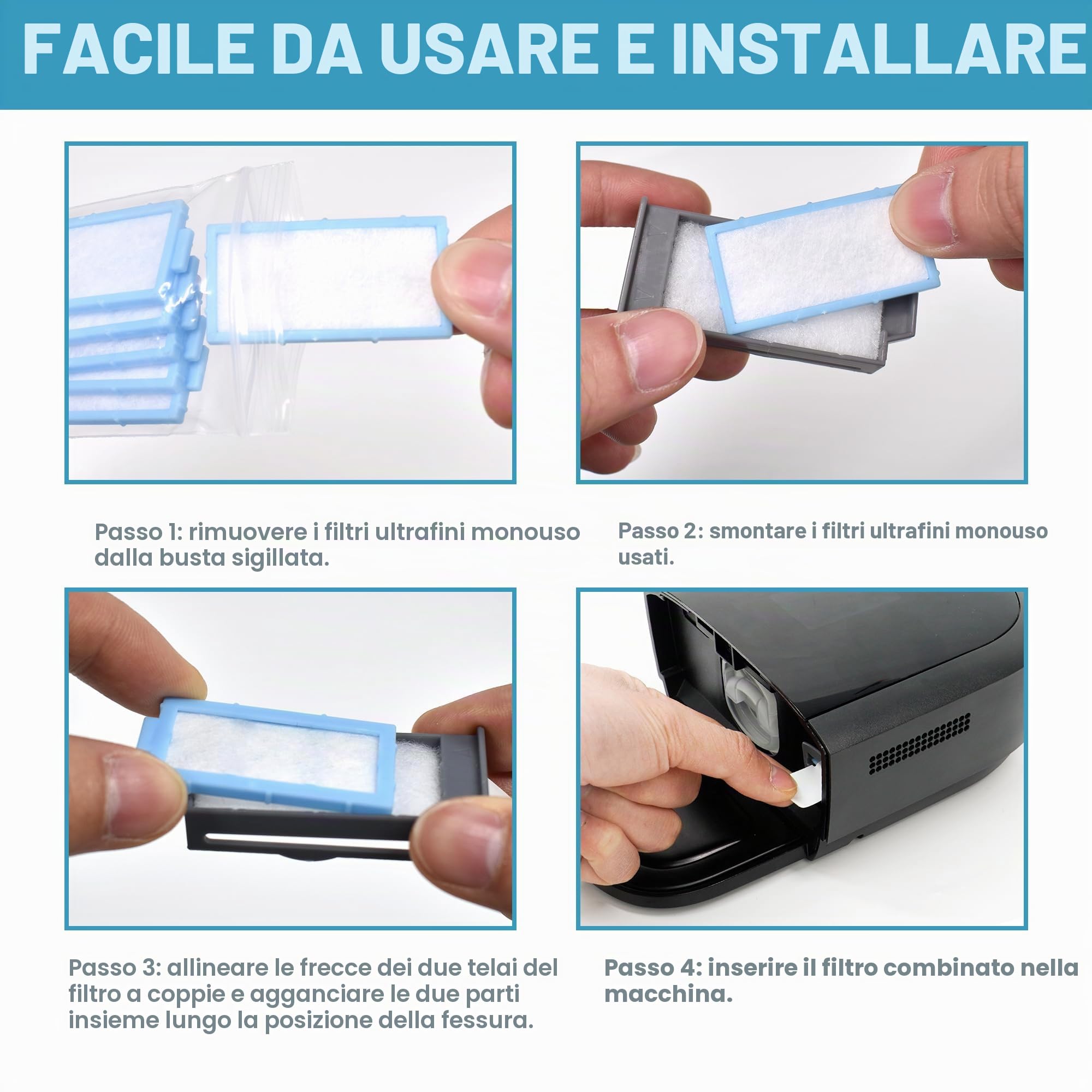26 filtri di ricambio compatibili con Dreamstation 2: include 20 filtri ultra fini e 6 filtri polline, filtri di ricambio per Dream station 2 forniture, filtro BlessEase Premium.