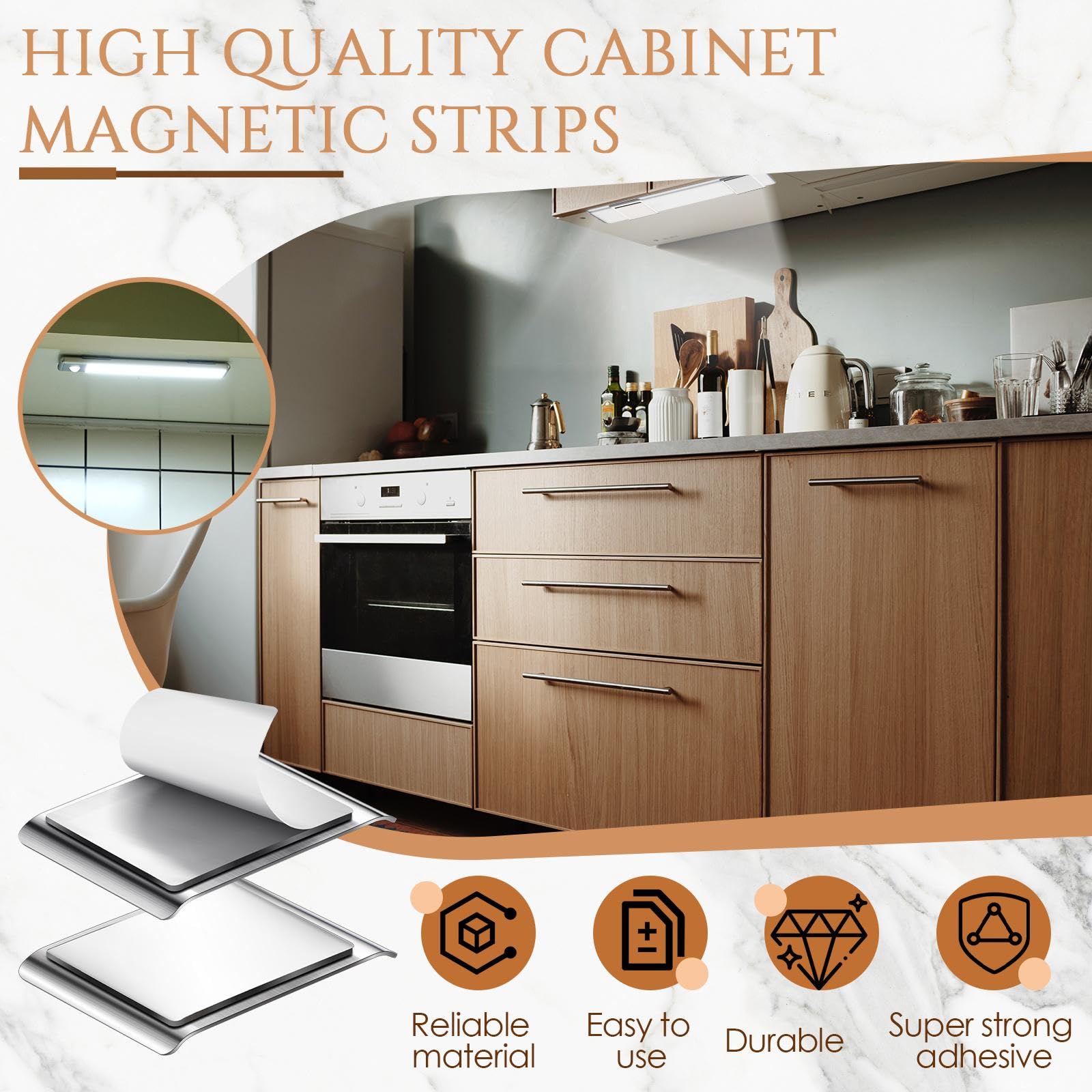 Konohan 6 Pcs Replacement Magnetic Strips,1.77 x 1.38 Inches — Amazon image 5