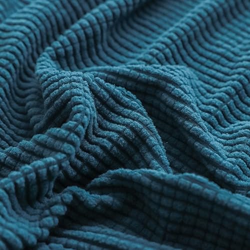 Miniatura 5 de Funda elástica para sofá de 1234 plazas y en forma de L, funda de color sólido apta para mascotas con parte inferior elástica antideslizante,