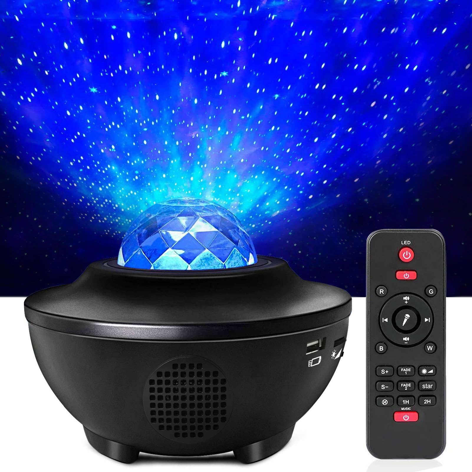 Proiettore Astronave Fokky – 9 Modalità Nebulosa, Luce Notturna, Timer, Telecomando, Proiezione 360°