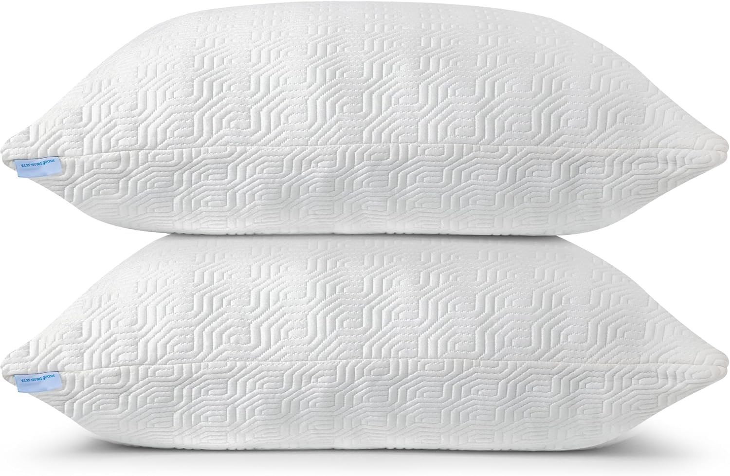 Queen Size Rayon Derived from Bamboo Pillows for Sleeping, Cooling Shredded Memory Foam Pillow Sets for Back, Side, Stomach Sleepers, Adjustable, Removable Cover, Queen (Pack of 1)