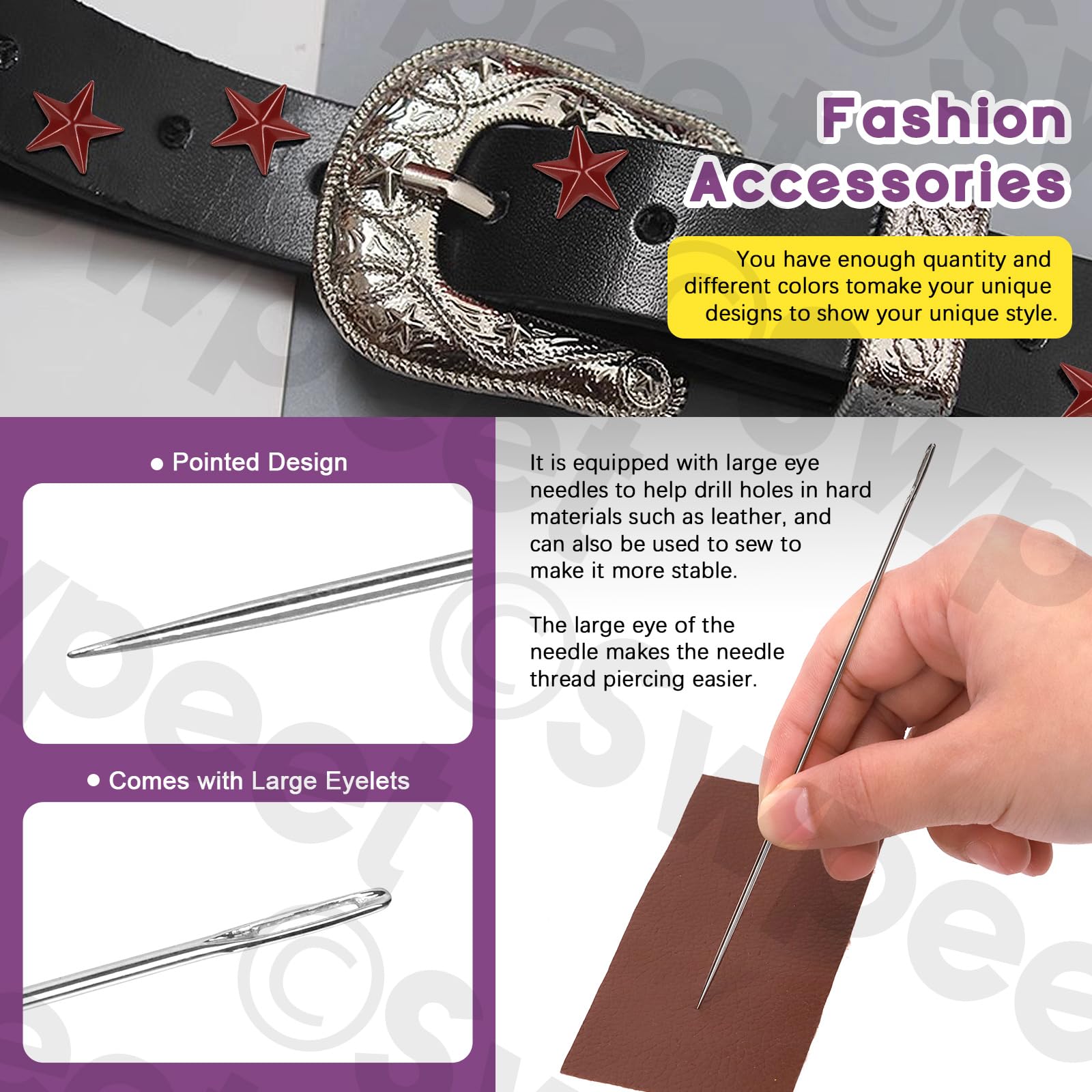 Amazon.com: Swpeet 151Pcs 15.7mm 10 Colors Metal Star Studs Claw 5