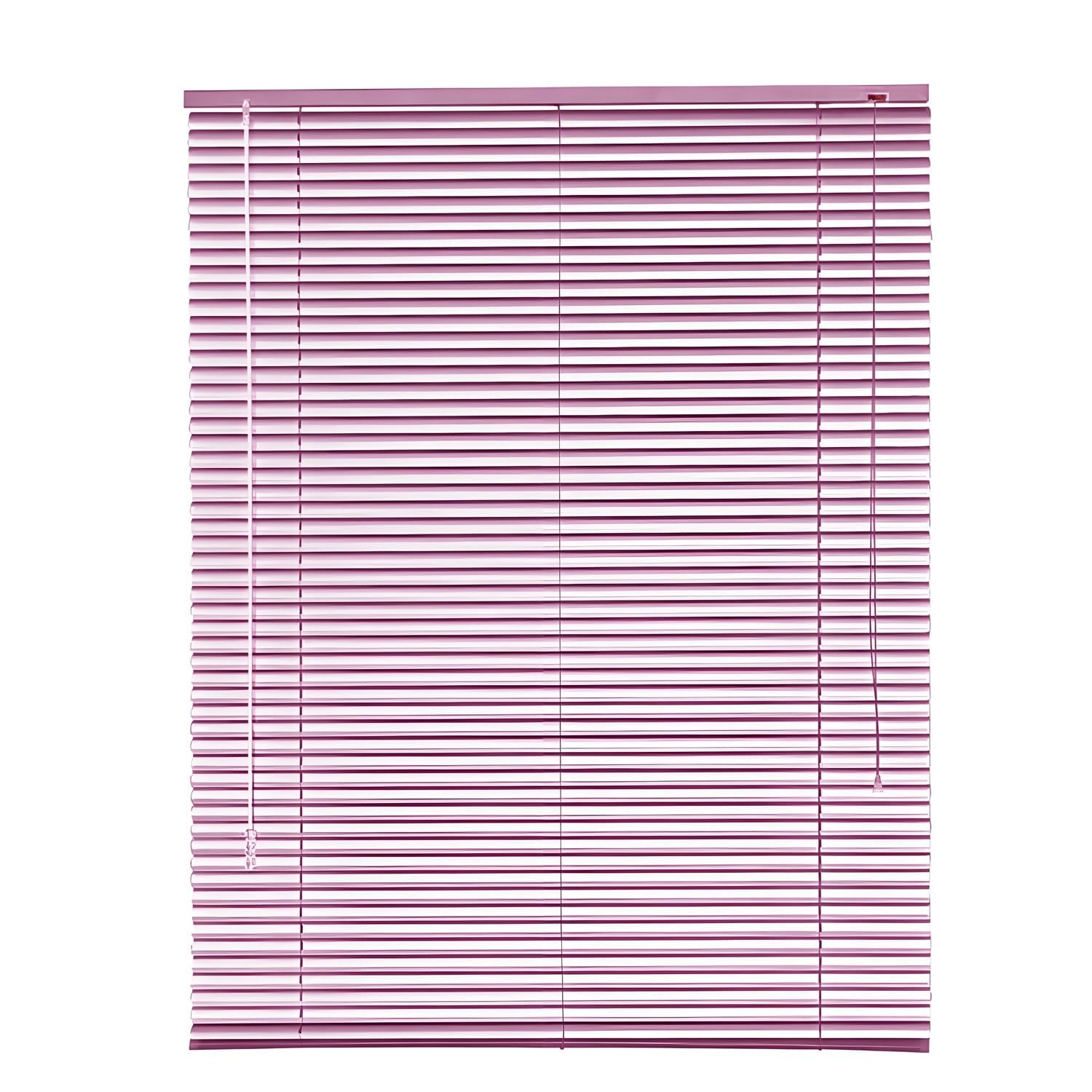 2.5cm Slat Aluminum Venetian Blinds, Horizontal Windows Blind For Office Bedroom Bathroom, Light Filtering Shades(Pink)
