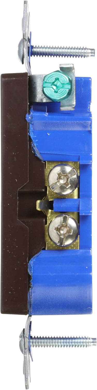 Eaton TR1107B Tamper Resistant Decorator Duplex Receptacle, Brown